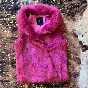 Jack hot pink faux fur vest